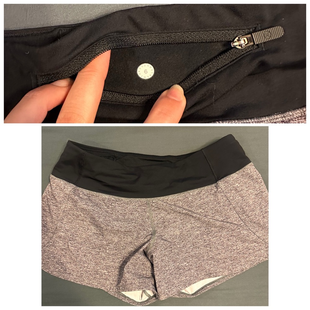 Lululemon Athletica Black and Gray Athletic Shorts